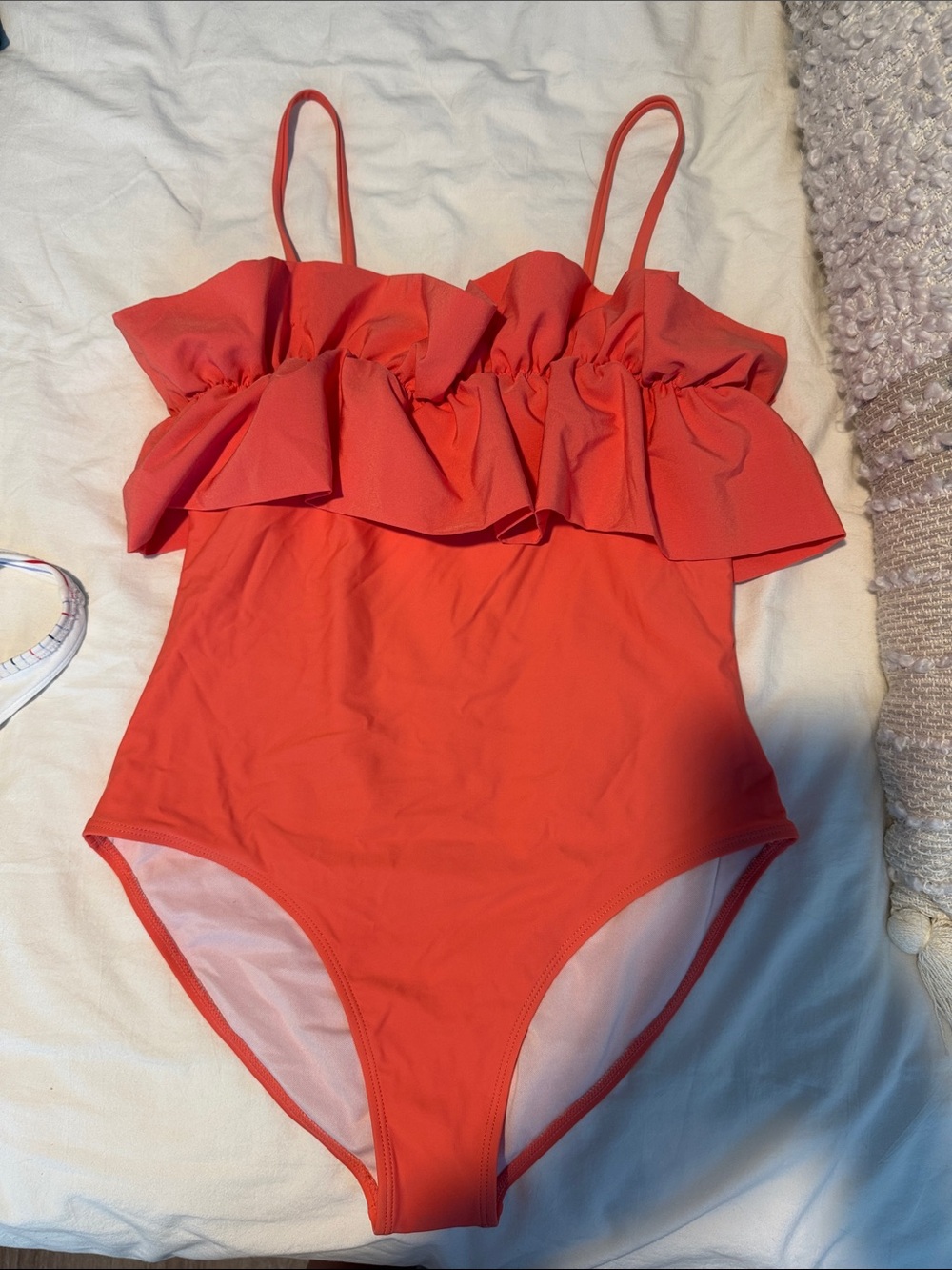 Red Ruffle One-Piece Swimsuit - Womens